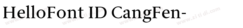 HelloFont ID CangFen字体转换